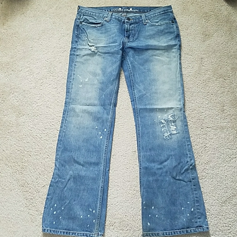 Vintage Guess distressed bootcut low rise jeans